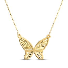 Butterfly Necklace 14K Yellow Gold 18&quot;