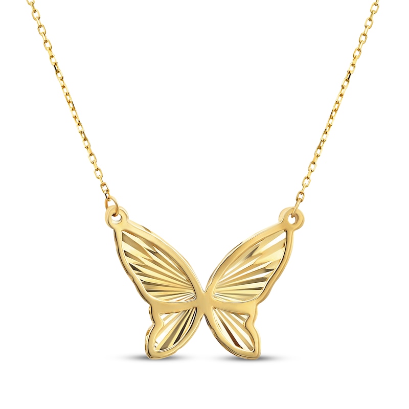 Main Image 1 of Butterfly Necklace 14K Yellow Gold 18&quot;