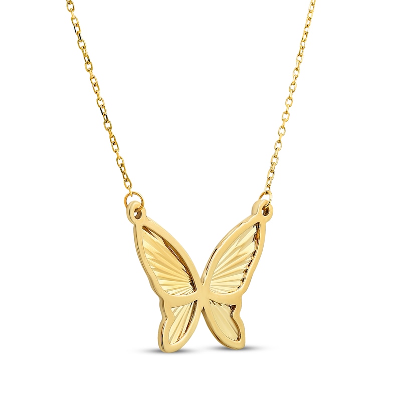 Main Image 2 of Butterfly Necklace 14K Yellow Gold 18&quot;