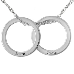 Two-Circle Couple's Necklace (2 Lines)