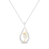 Thumbnail Image 1 of Diamond Teardrop Twist Necklace 1/4 ct tw Sterling Silver & 10K Yellow Gold 19”