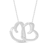 Thumbnail Image 2 of Diamond Double Heart Necklace 1/5 ct tw Sterling Silver 18”