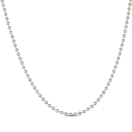 Diamond-Cut Solid Bead Chain Necklace 3mm Sterling Silver 18&quot;