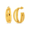 Thumbnail Image 0 of Diamond-Cut & Polished J-Hoop Crossover Earrings 20mm 10K Yellow Gold