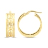 Thumbnail Image 3 of Textured Greek Key Openwork Hoop Earrings 26mm 10K Yellow Gold