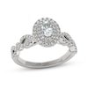 Thumbnail Image 1 of THE LEO First Light Oval-Cut Diamond Double Halo Engagement Ring 3/4 ct tw 14K White Gold