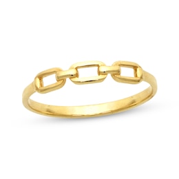 Three-Link Chain Ring 14K Yellow Gold