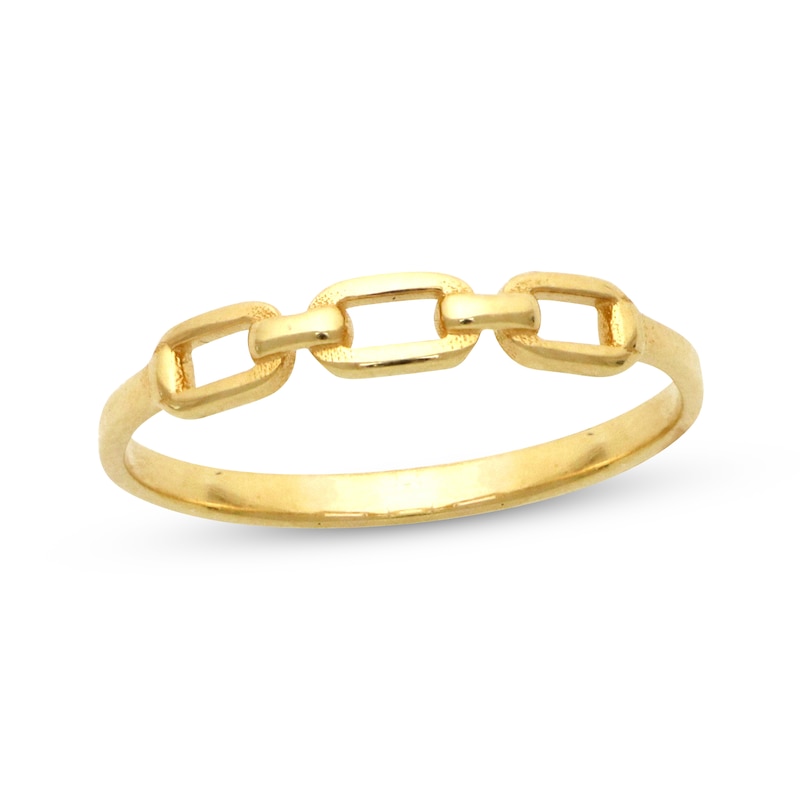 Main Image 1 of Three-Link Chain Ring 14K Yellow Gold