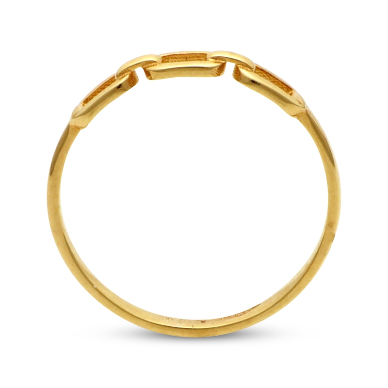 Main Image 3 of Three-Link Chain Ring 14K Yellow Gold