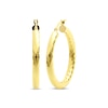 Thumbnail Image 0 of Diamond-Cut Patterned Round Hoop Earrings 25mm 10K Yellow Gold