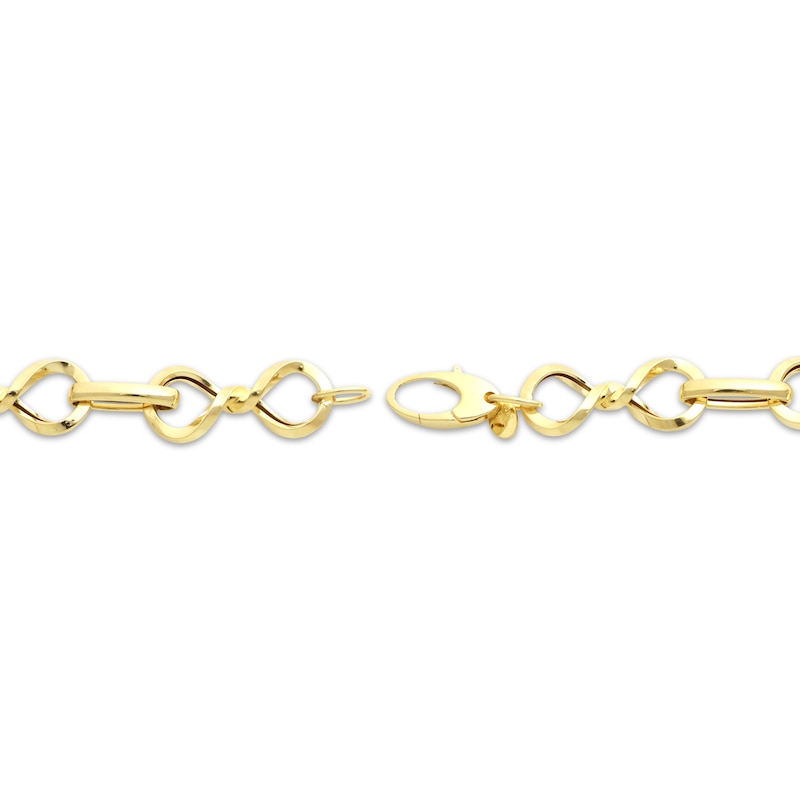 Main Image 3 of Polished Hollow Infinity Twist Link Bracelet 10K Yellow Gold 7.75”