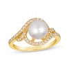 Thumbnail Image 1 of Le Vian Cultured Pearl Swirl Ring 1/3 ct tw Diamonds 14K Honey Gold