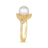 Thumbnail Image 2 of Le Vian Cultured Pearl Swirl Ring 1/3 ct tw Diamonds 14K Honey Gold