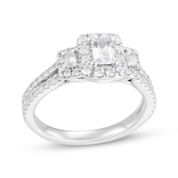 Adore Emerald-Cut Diamond Three-Stone Engagement Ring 1 ct tw 14K White Gold