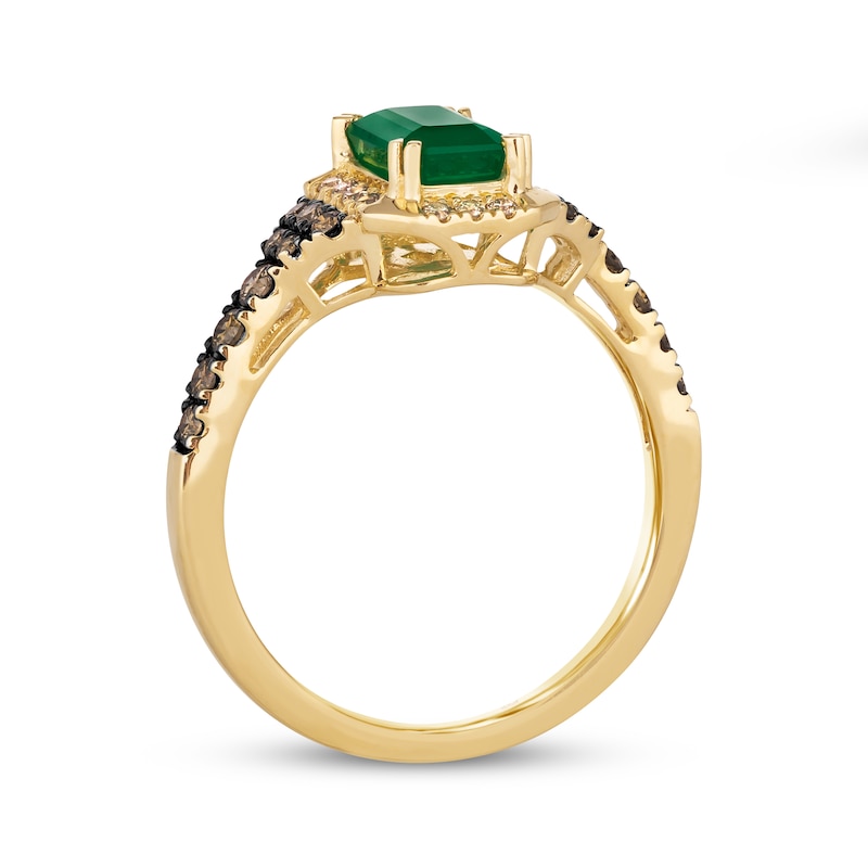 Main Image 3 of Le Vian Emerald & Diamond Ring 1/3 ct tw 14K Honey Gold