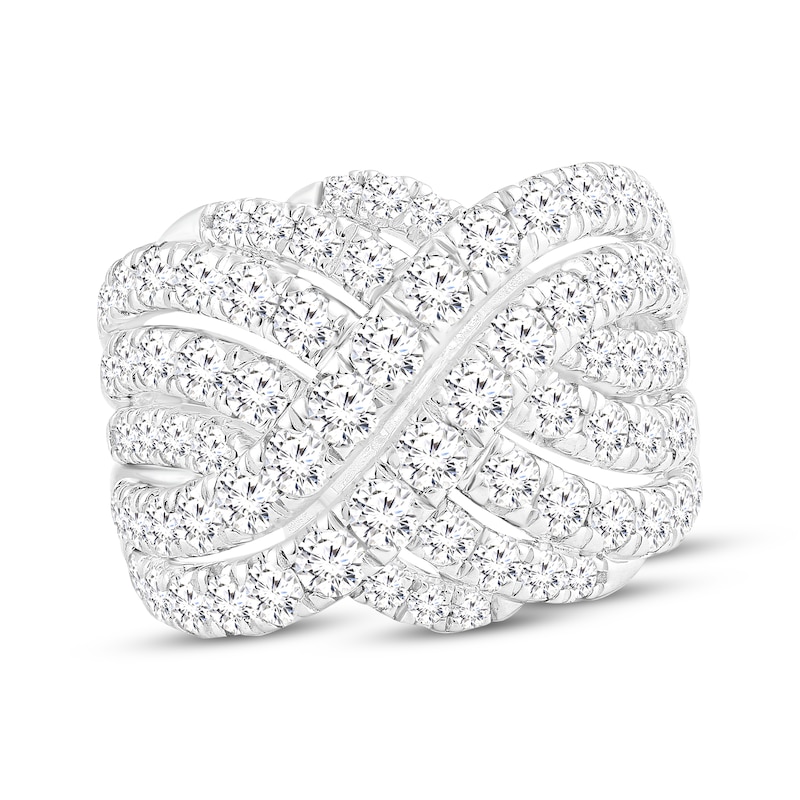 Main Image 1 of Lab-Grown Diamonds by KAY Multi-Row Crossover Ring 3 ct tw 10K White Gold