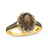 Thumbnail Image 1 of Le Vian Venetian Mosaic Chocolate Quartz Ring 1/3 ct tw Diamonds 14K Honey Gold