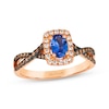 Thumbnail Image 1 of Le Vian Oval-Cut Tanzanite Ring 1/3 ct tw Diamonds 14K Strawberry Gold