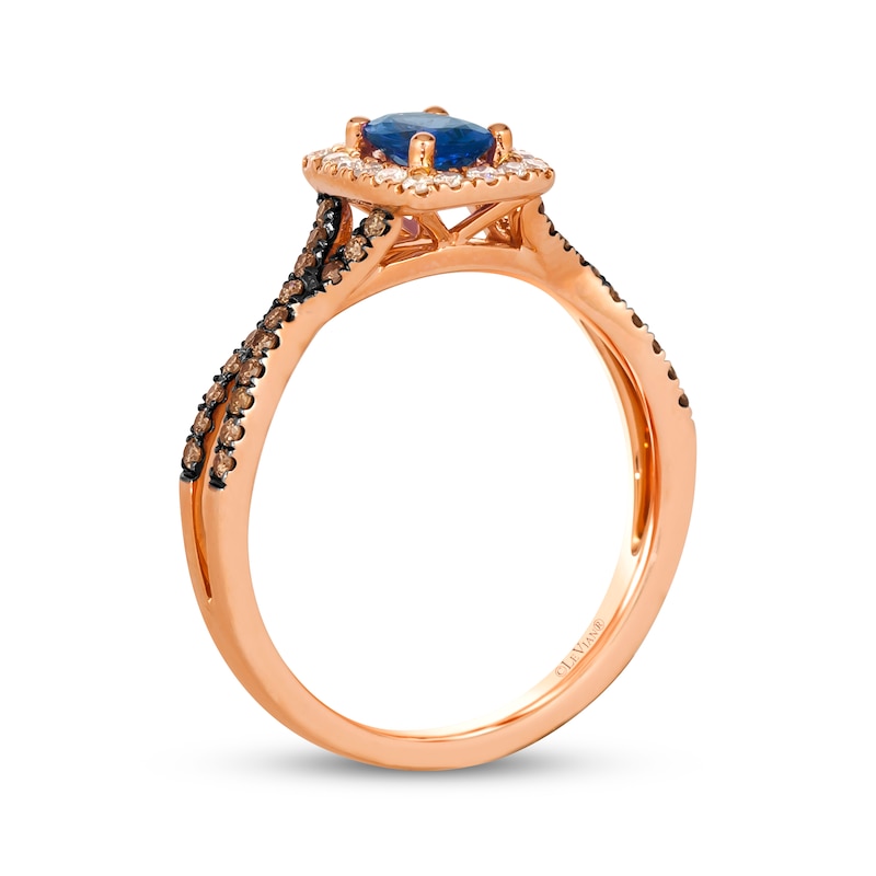 Main Image 3 of Le Vian Oval-Cut Tanzanite Ring 1/3 ct tw Diamonds 14K Strawberry Gold