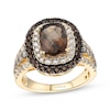 Thumbnail Image 1 of Le Vian Cushion-Cut Chocolate Quartz Ring 1 ct tw Diamonds 14K Honey Gold