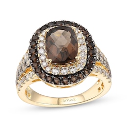 Le Vian Cushion-Cut Chocolate Quartz Ring 1 ct tw Diamonds 14K Honey Gold