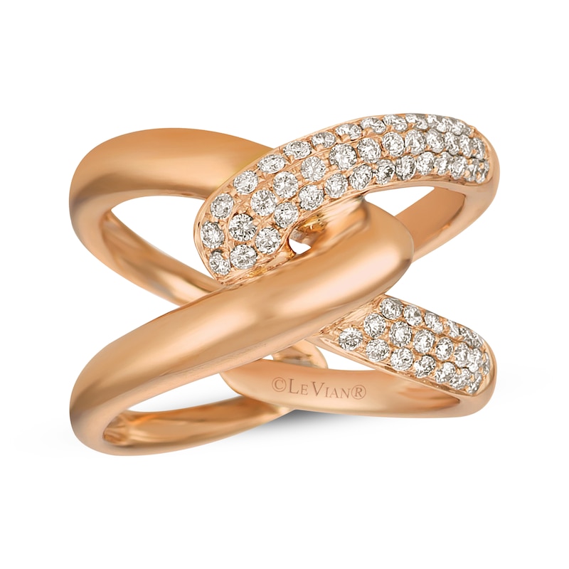 Main Image 1 of Le Vian Diamond Twist Link Ring 3/4 ct tw 14K Strawberry Gold