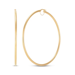 Polished Hoop Earrings 10K Yellow Gold 80mm