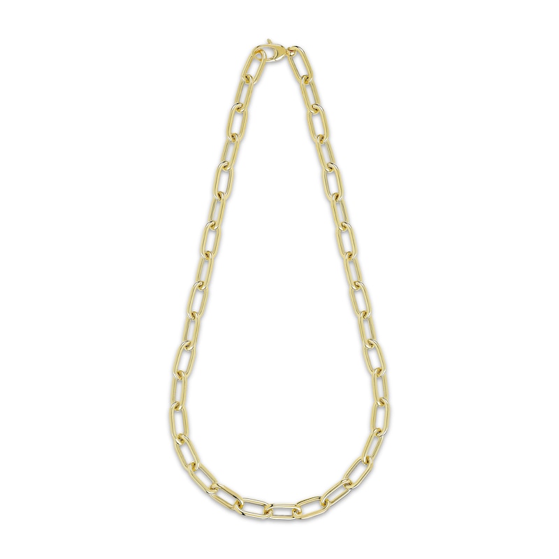 Main Image 2 of Hollow Paperclip Chain Necklace 10K Yellow Gold 18&quot;