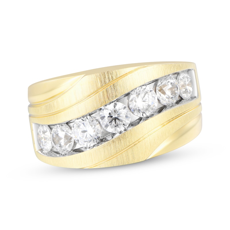 Main Image 1 of Men's Lab-Grown Diamonds by KAY Wedding Band 2 ct tw 14K Yellow Gold