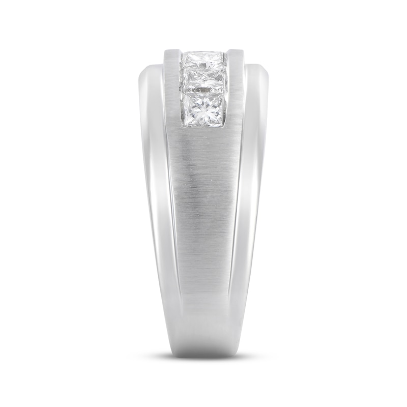 Main Image 2 of Lab-Grown Diamonds by KAY Square-Cut Men's Five-Stone Wedding Ring 2 ct tw 14K White Gold