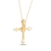 Thumbnail Image 1 of Children's Cubic Zirconia Cross Necklace 14K Yellow Gold 13"