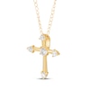 Thumbnail Image 2 of Children's Cubic Zirconia Cross Necklace 14K Yellow Gold 13"