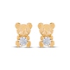 Thumbnail Image 1 of Children's Cubic Zirconia Teddy Bear Stud Earrings 14K Yellow Gold