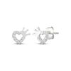 Thumbnail Image 0 of Children's Cubic Zirconia Heart & Crown Stud Earrings Sterling Silver