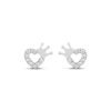 Thumbnail Image 1 of Children's Cubic Zirconia Heart & Crown Stud Earrings Sterling Silver