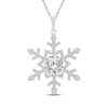 Thumbnail Image 0 of White Lab-Created Sapphire Snowflake Necklace Sterling Silver 18"