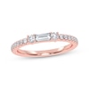 Thumbnail Image 1 of Baguette & Round-Cut Diamond Three-Stone Anniversary Ring 1/4 ct tw 14K Rose Gold