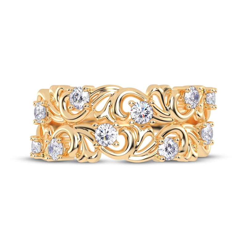 Main Image 3 of Diamond Baroque-Style Scroll Ring 1/2 ct tw 14K Yellow Gold