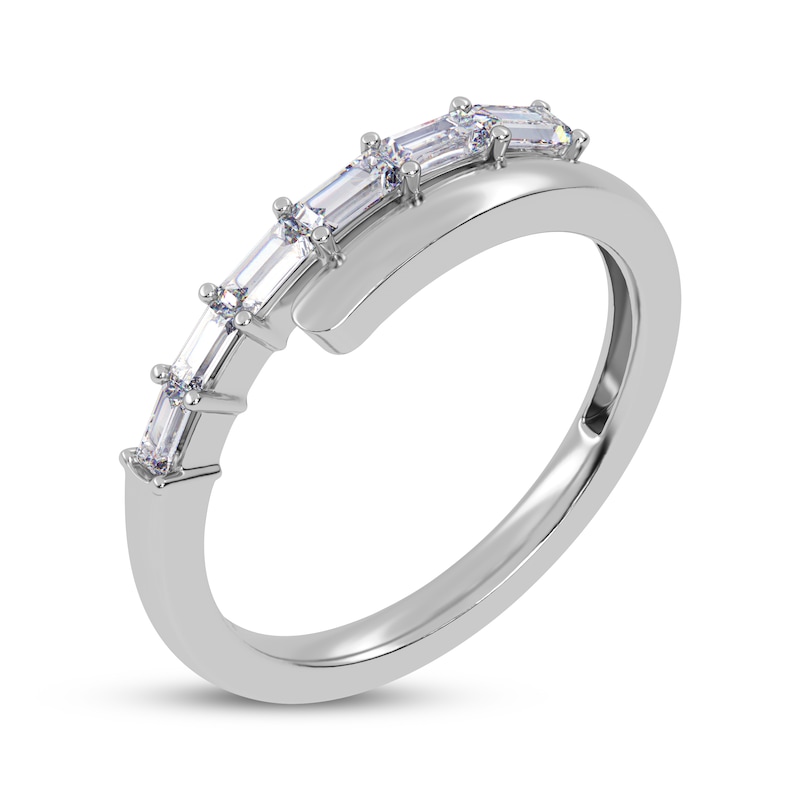 Main Image 2 of Baguette-Cut Diamond Wrap Ring 1/4 ct tw 14K White Gold