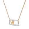 Thumbnail Image 2 of Diamond W Initial Rectangle Necklace 1/10 ct tw 10K Yellow Gold 18&quot;