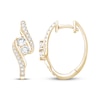 Thumbnail Image 1 of Lab-Grown Diamonds by KAY Bypass Hoop Earrings 1 ct tw 14K Yellow Gold