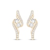 Thumbnail Image 2 of Lab-Grown Diamonds by KAY Bypass Hoop Earrings 1 ct tw 14K Yellow Gold