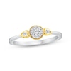 Thumbnail Image 1 of Multi-Diamond Promise Ring 1/10 ct tw 24K Yellow Gold Vermeil Sterling Silver