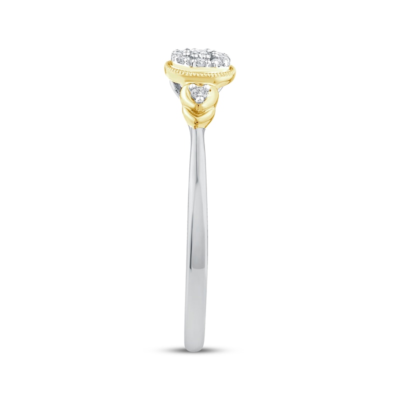 Main Image 2 of Multi-Diamond Promise Ring 1/10 ct tw 24K Yellow Gold Vermeil Sterling Silver