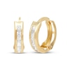 Thumbnail Image 1 of Children's Square-Cut Cubic Zirconia Huggie Hoop Earrings 14K Yellow Gold