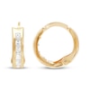 Thumbnail Image 3 of Children's Square-Cut Cubic Zirconia Huggie Hoop Earrings 14K Yellow Gold