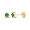 Thumbnail Image 1 of Children's Round-Cut Lab-Created Emerald Stud Earrings 14K Yellow Gold