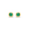 Thumbnail Image 2 of Children's Round-Cut Lab-Created Emerald Stud Earrings 14K Yellow Gold