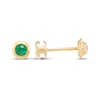 Thumbnail Image 3 of Children's Round-Cut Lab-Created Emerald Stud Earrings 14K Yellow Gold