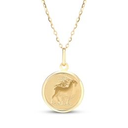 Zodiac Capricorn Medallion Necklace 14K Yellow Gold 18&quot;